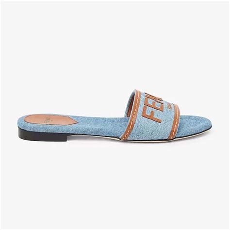 fendi white mules|fendi denim slides.